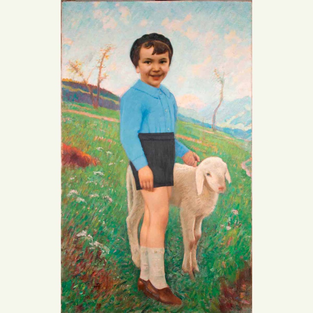 Bambino con Pecora - Attilio Bozino