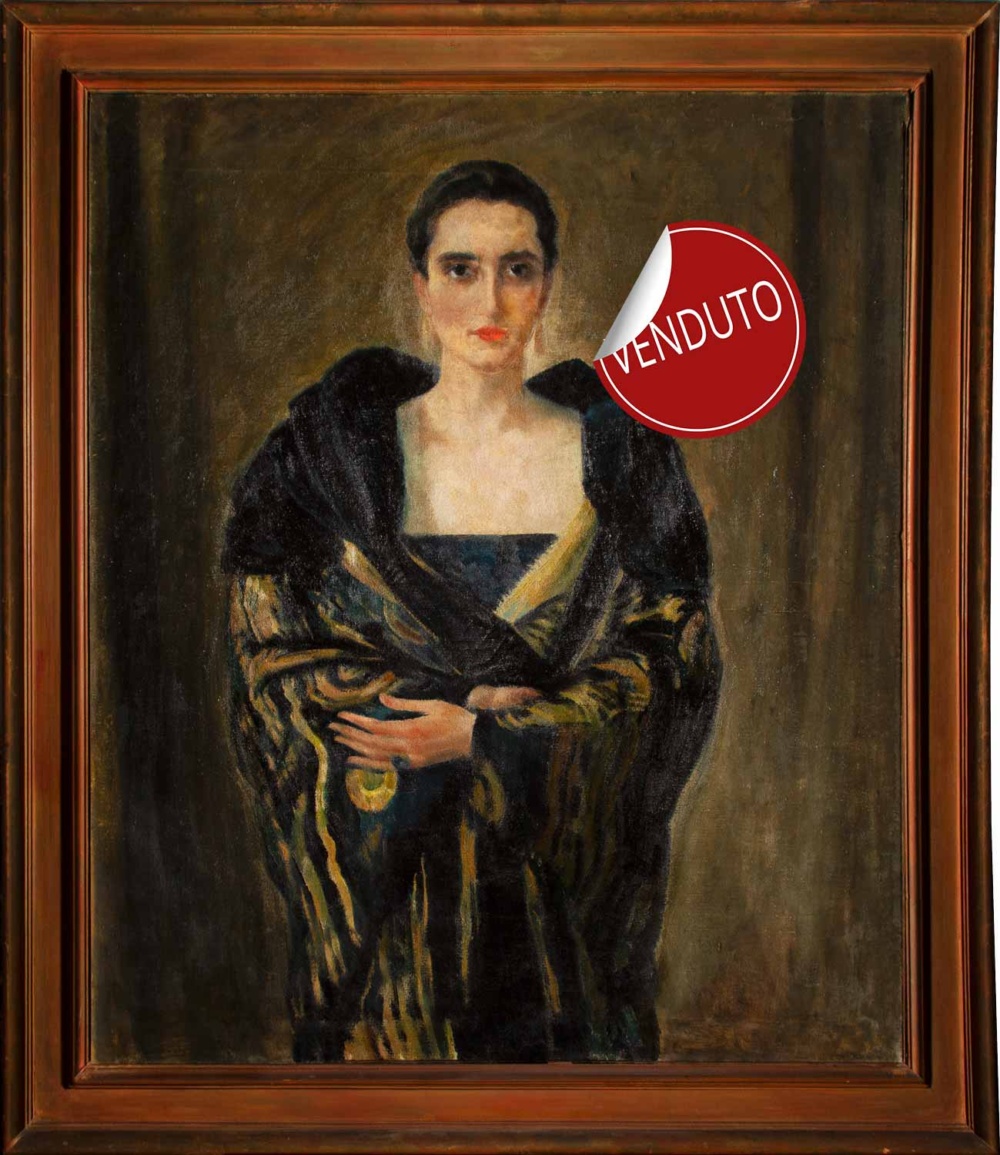 Donna con Cappotto - Mario Micheletti