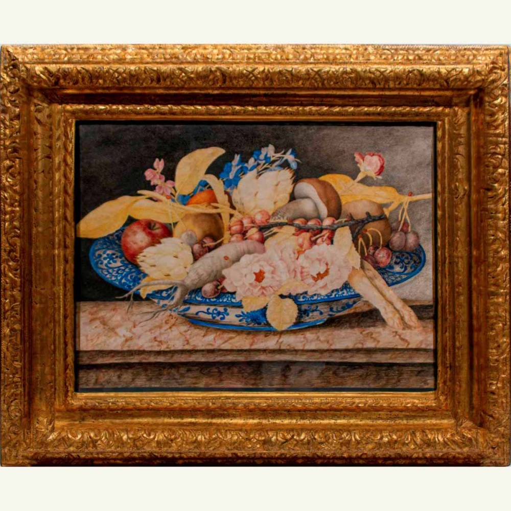 Natura Morta di fiori, frutta e verdure - Octavianus Monfort